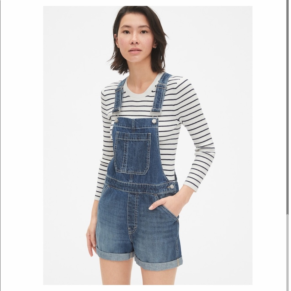 Denim Overall Shorts